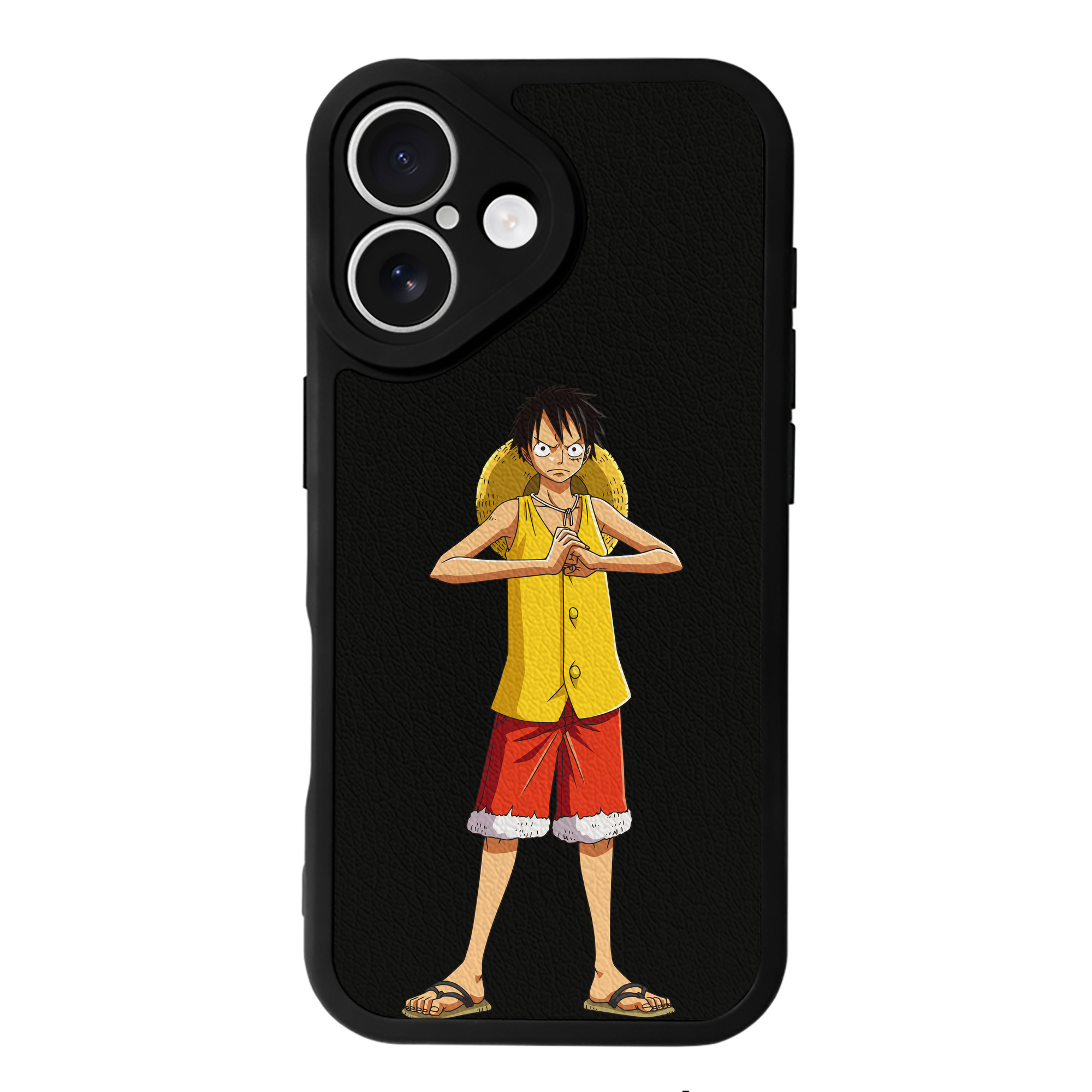 （画像用） ワンピース モンキー・D・ルフィ ONE PIECE Monkey D. Luffy 【iPhone 16シリーズ対応】シリコンスマホケース（レザー調） 材質：シリコン
